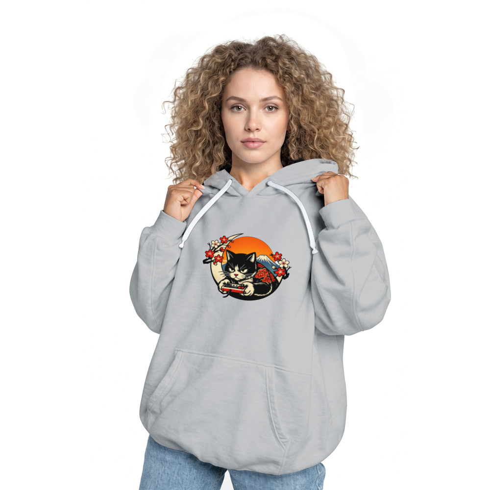 Ukiyo-e Retro Gamer Cat Pull Over Hoodie Playful Gifts for Men Women Boy Kids Pull Over Hoodie