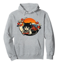 Ukiyo-e Retro Gamer Cat Pull Over Hoodie Playful Gifts for Men Women Boy Kids Pull Over Hoodie