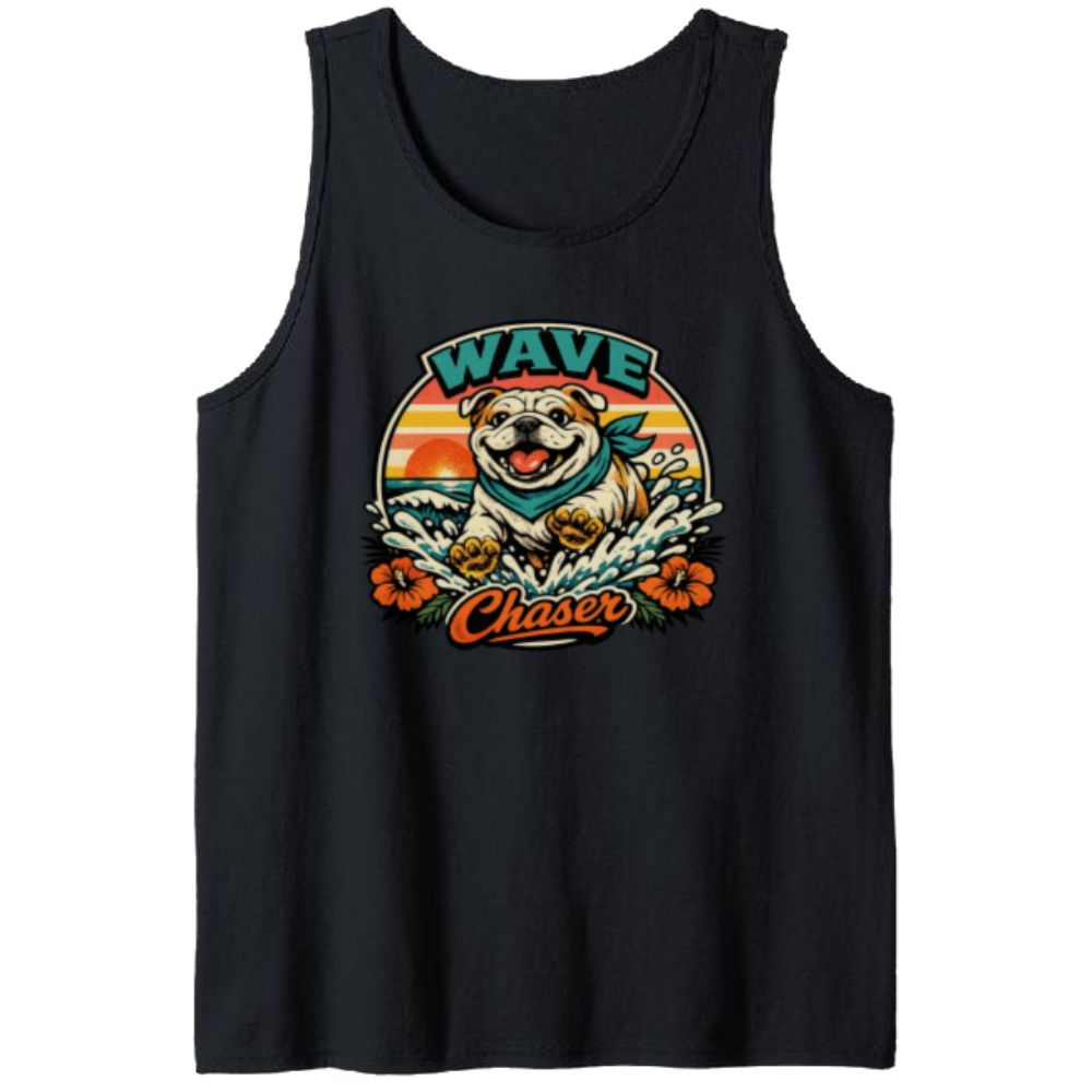 Chunky Bulldog Surf Tank Top Vintage Summer Graphic Cute Gifts for Men Women Boy Kids Tank Top