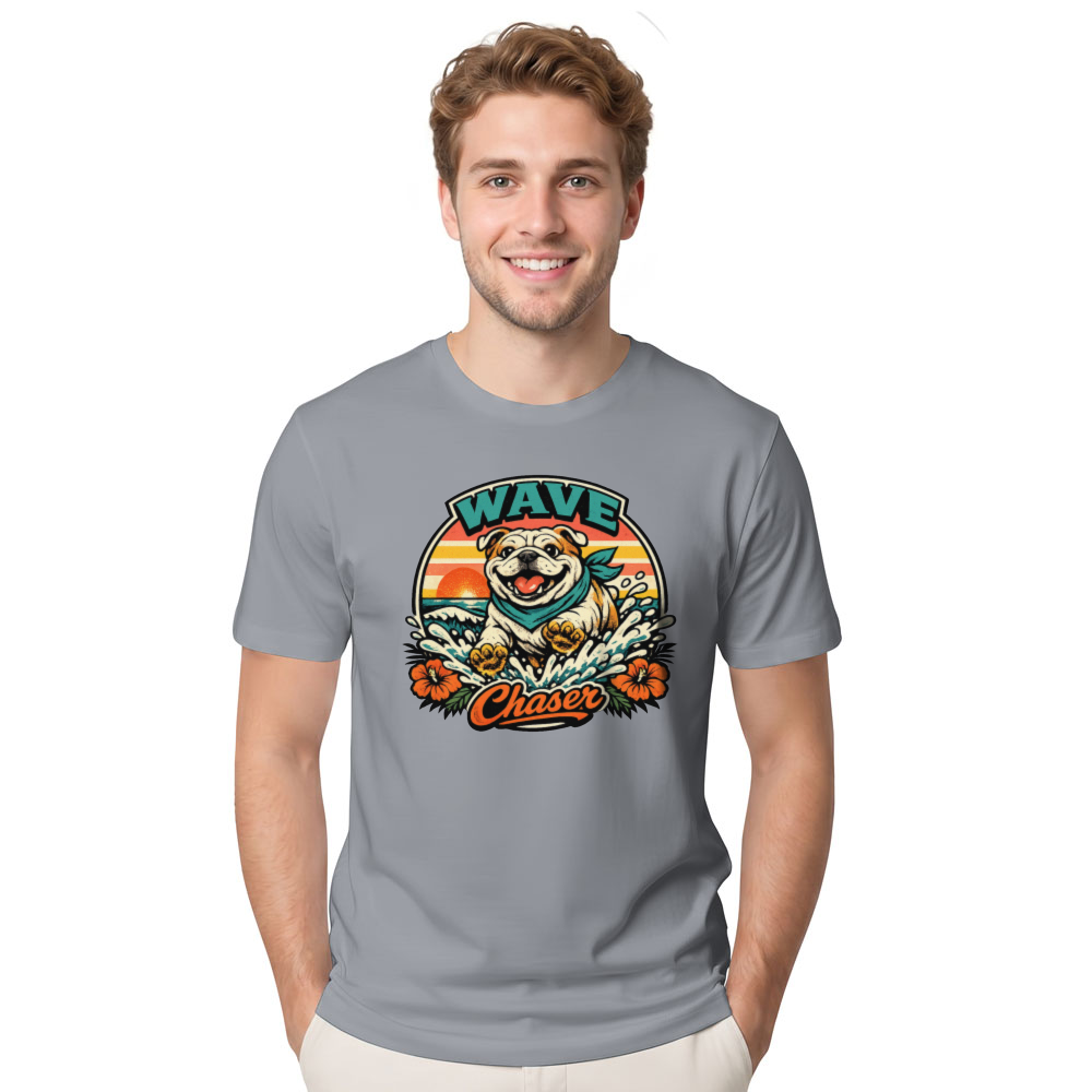 Retro Wave Chaser Chunky Bulldog Summer Graphic Cute Gifts for Men Women Boy Kids T-Shirt