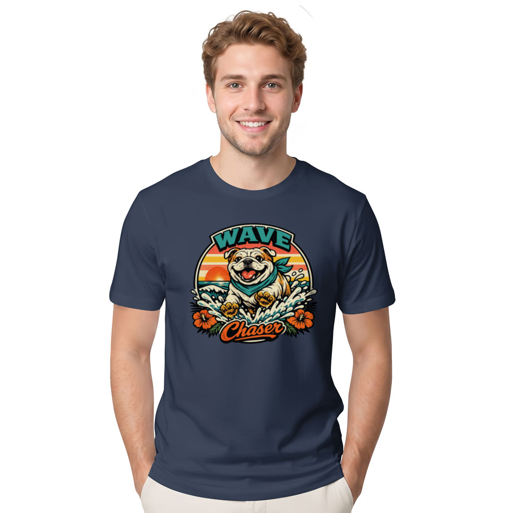 Retro Wave Chaser Chunky Bulldog Summer Graphic Cute Gifts for Men Women Boy Kids T-Shirt