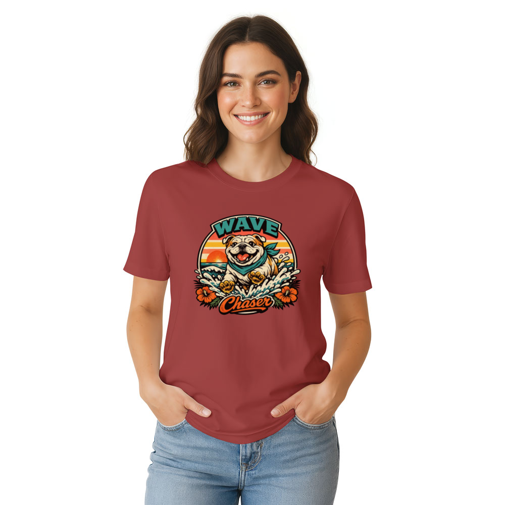 Retro Wave Chaser Chunky Bulldog Summer Graphic Cute Gifts for Men Women Boy Kids T-Shirt