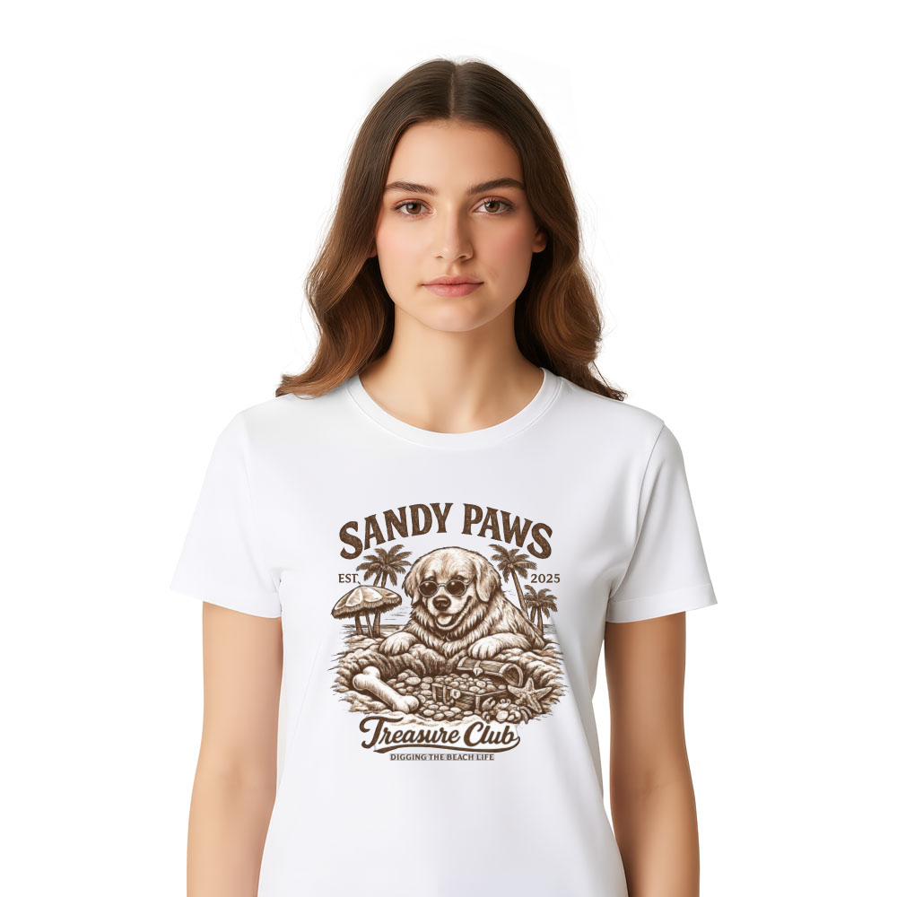 Vintage Etched Golden Retriever T-Shirt Gift For Beach Lovers Nostalgic Gifts For Men Women Boy Kids T-Shirt