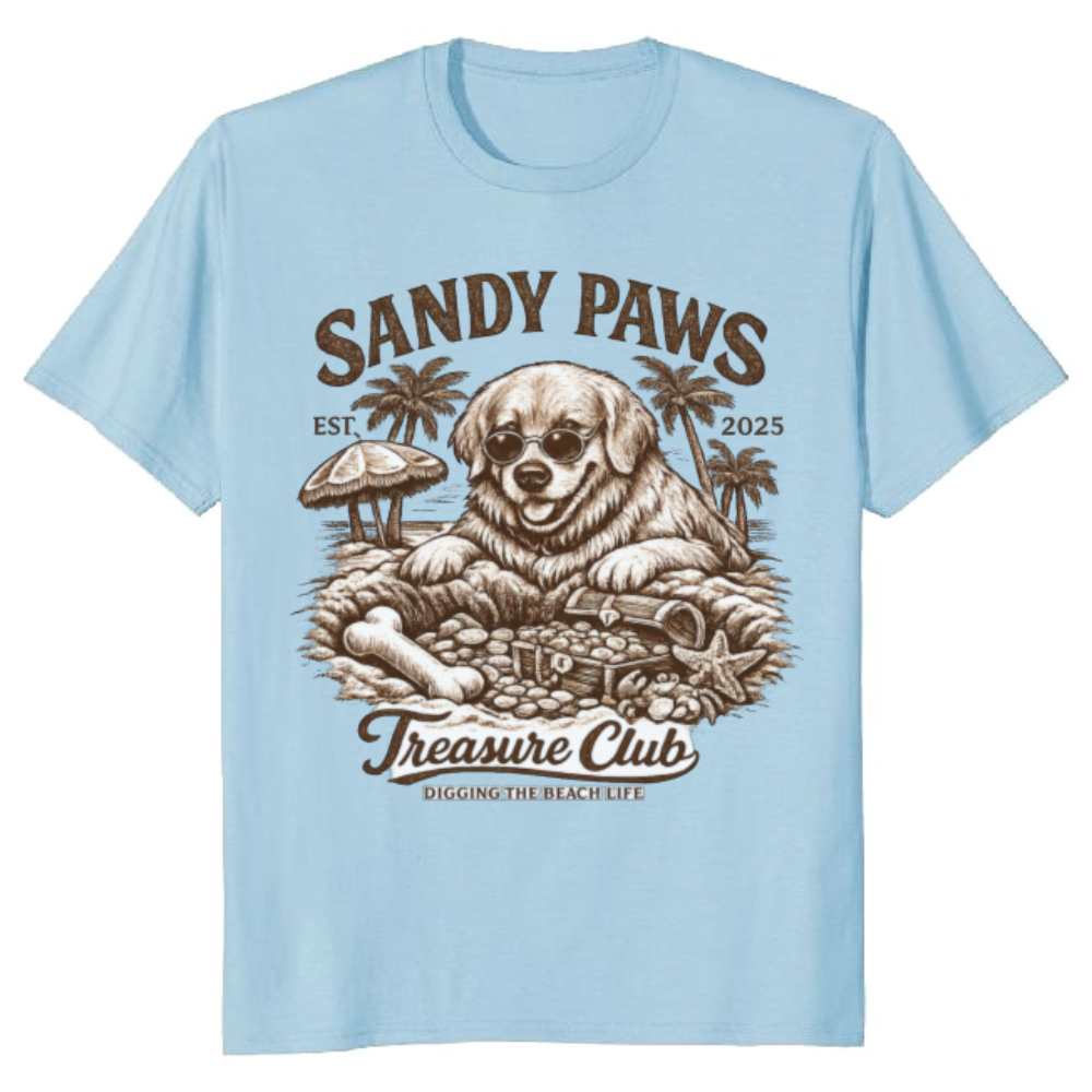 Vintage Etched Golden Retriever T-Shirt Gift For Beach Lovers Nostalgic Gifts For Men Women Boy Kids T-Shirt