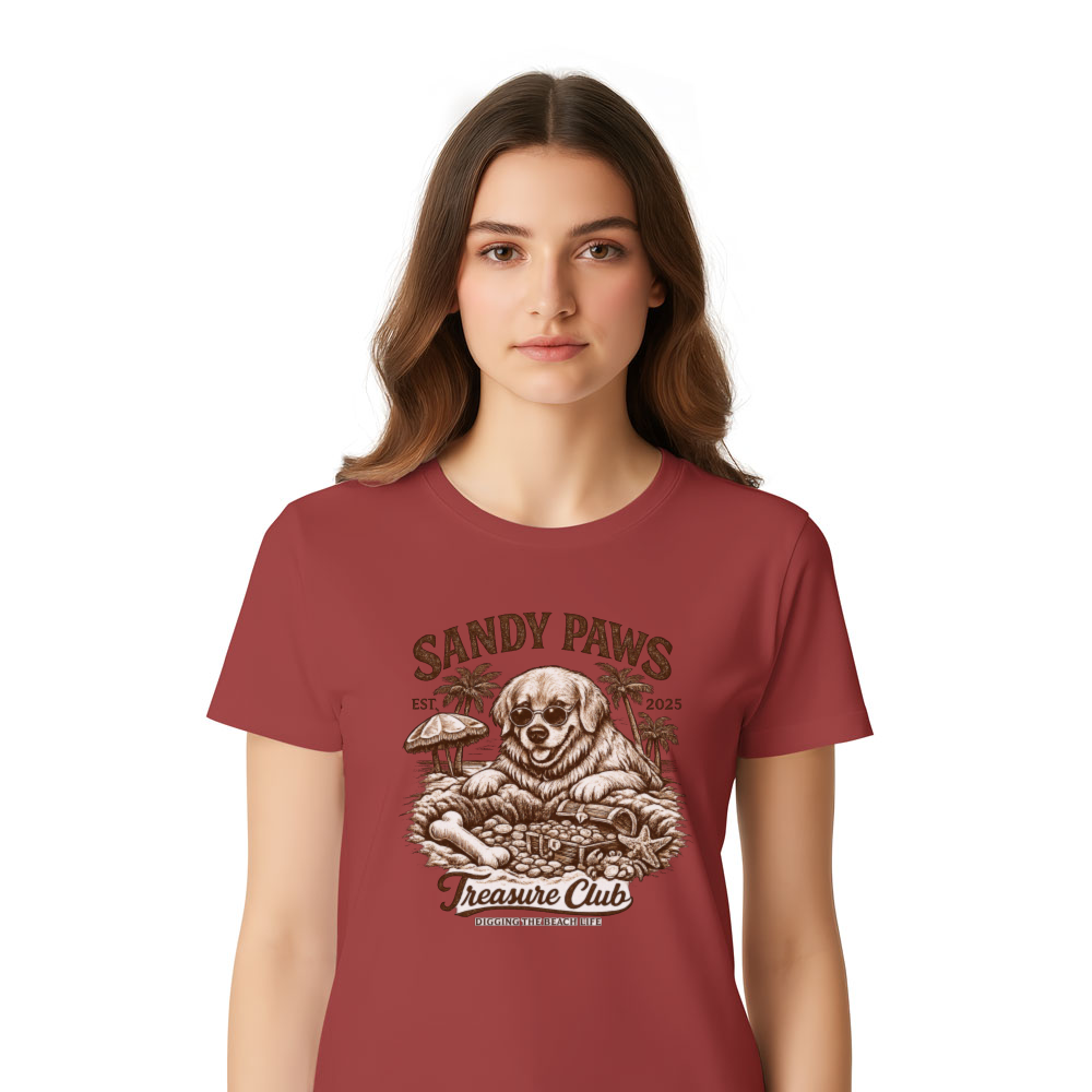 Vintage Etched Golden Retriever T-Shirt Gift For Beach Lovers Nostalgic Gifts For Men Women Boy Kids T-Shirt