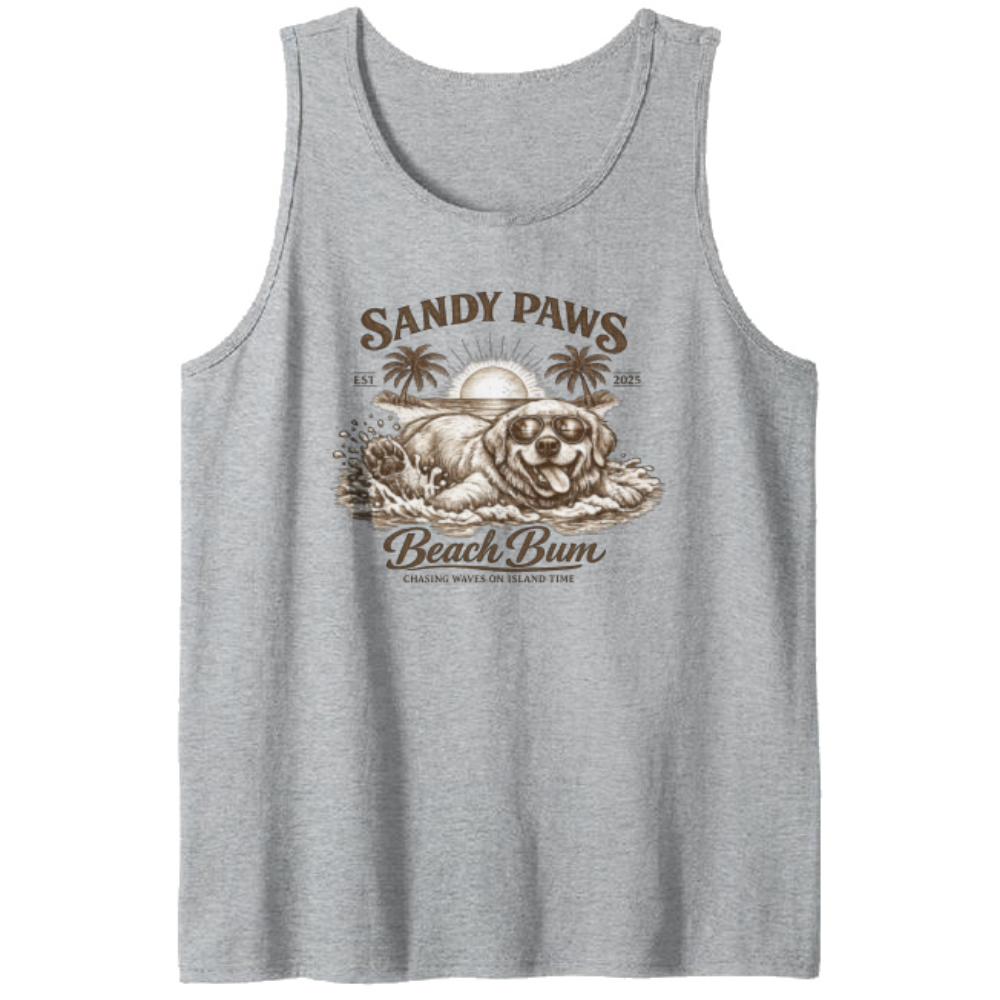 Vintage Golden Retriever Beach Tanktop Retro Island Time Coastal Gifts for Men Women Boy Kids Tanktop - Unisex