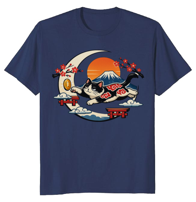 Retro Ukiyoe Arcade Cat T-Shirt For Gamers And Cat Lovers Chill Gifts for Men Women Boy Kids T-Shirt