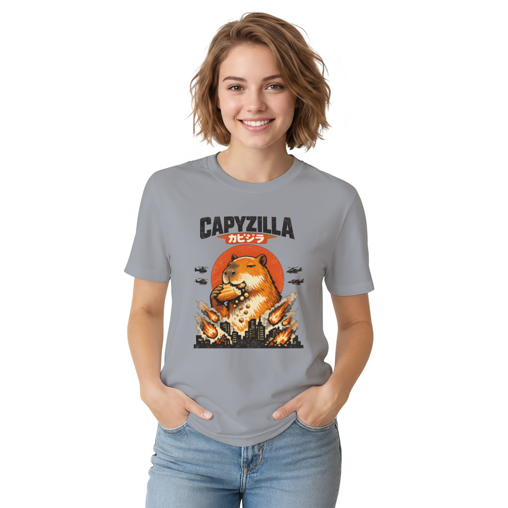 Capyzilla Zen Apocalypse T-Shirt For Capybara Fans Vintage Movie Poster Style Quirky Gifts for Men Women Boy Kids T-Shirt