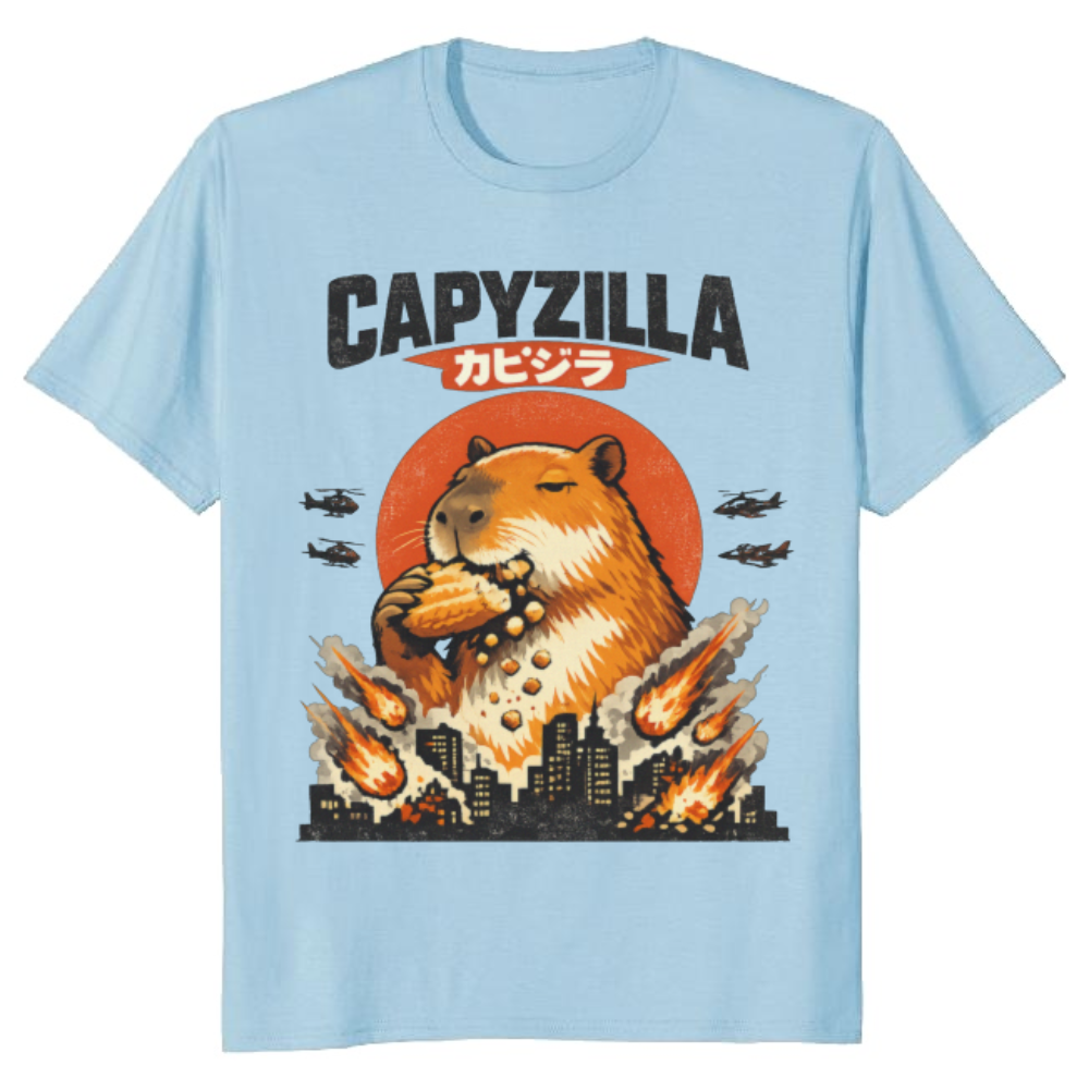 Capyzilla Zen Apocalypse T-Shirt For Capybara Fans Vintage Movie Poster Style Quirky Gifts for Men Women Boy Kids T-Shirt