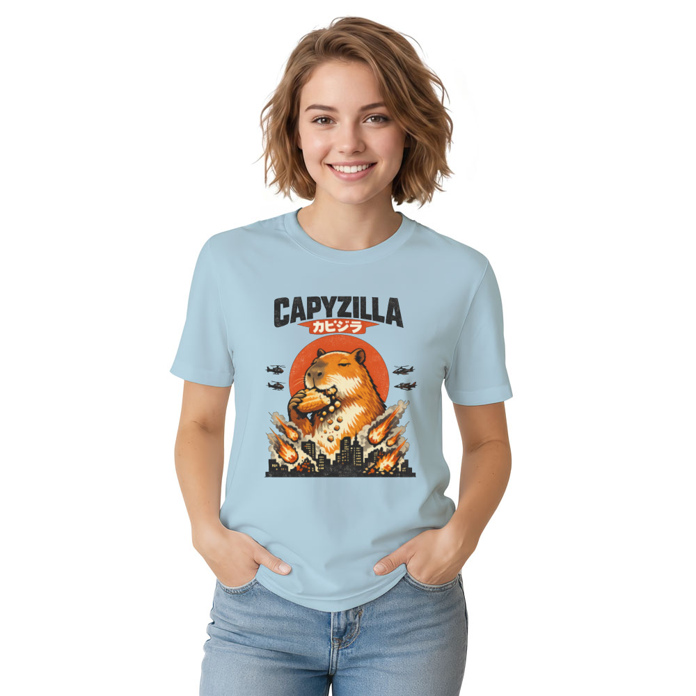 Capyzilla Zen Apocalypse T-Shirt For Capybara Fans Vintage Movie Poster Style Quirky Gifts for Men Women Boy Kids T-Shirt