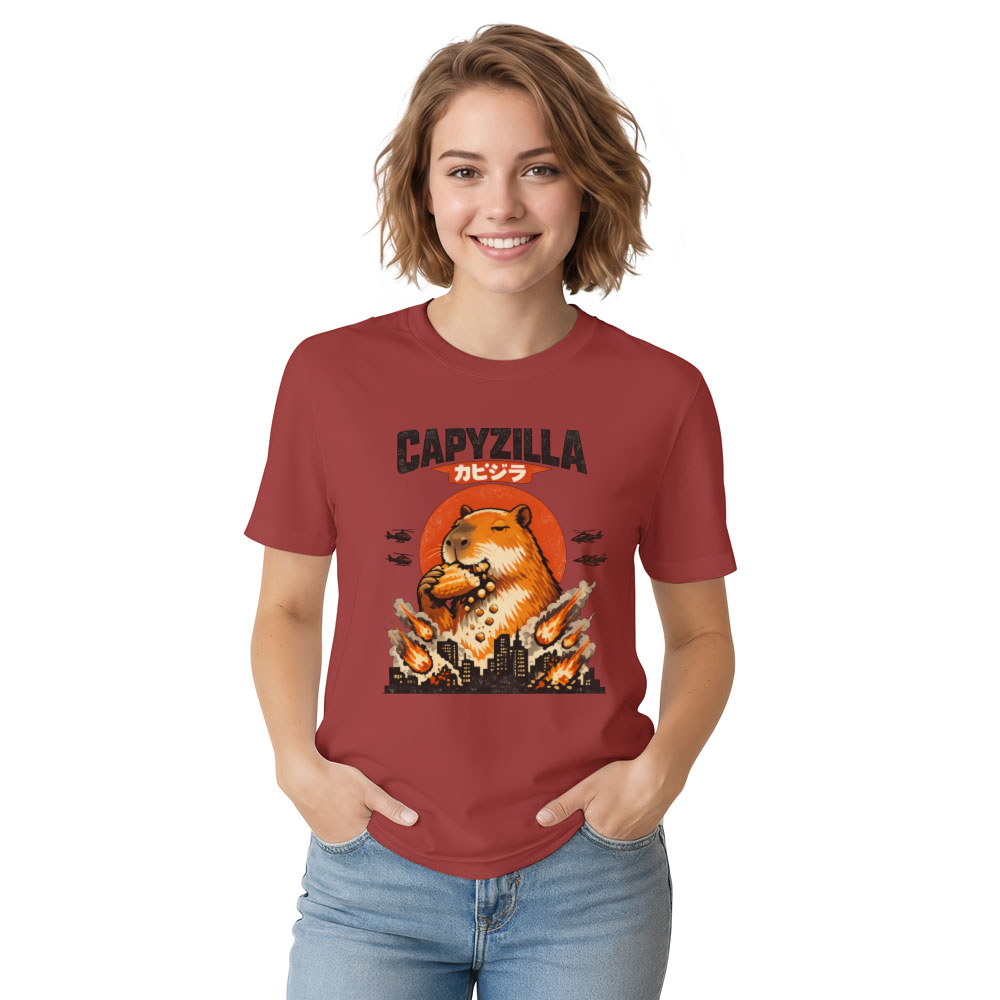 Capyzilla Zen Apocalypse T-Shirt For Capybara Fans Vintage Movie Poster Style Quirky Gifts for Men Women Boy Kids T-Shirt