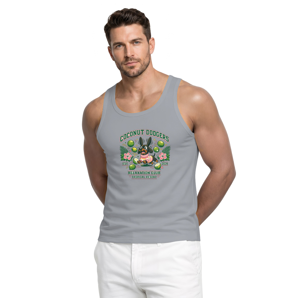 Preppy Panicking Dachshund Tank Top Coconut Dodgers Collegiate Pastel Graphic Whimsical Gifts for Men Women Boy Kids Tank Top