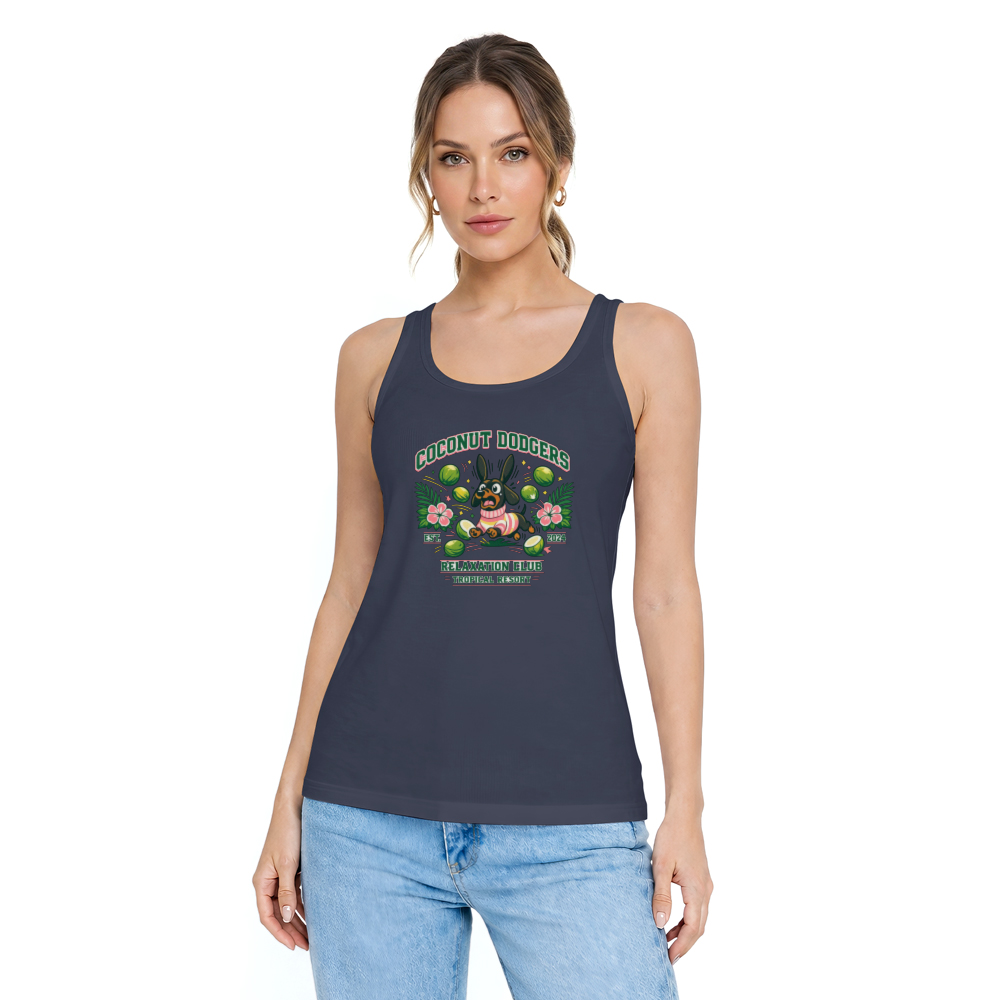 Preppy Panicking Dachshund Tank Top Coconut Dodgers Collegiate Pastel Graphic Whimsical Gifts for Men Women Boy Kids Tank Top