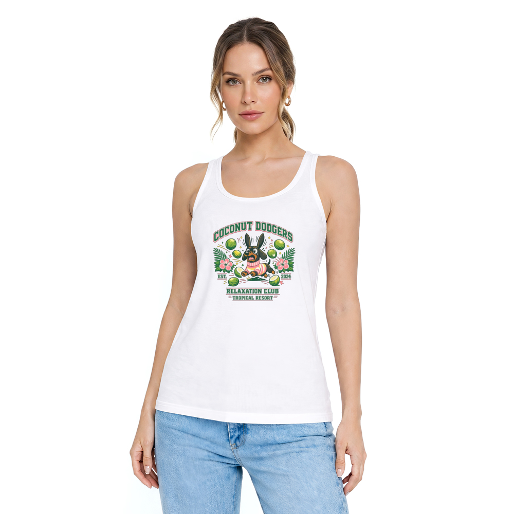 Preppy Panicking Dachshund Tank Top Coconut Dodgers Collegiate Pastel Graphic Whimsical Gifts for Men Women Boy Kids Tank Top