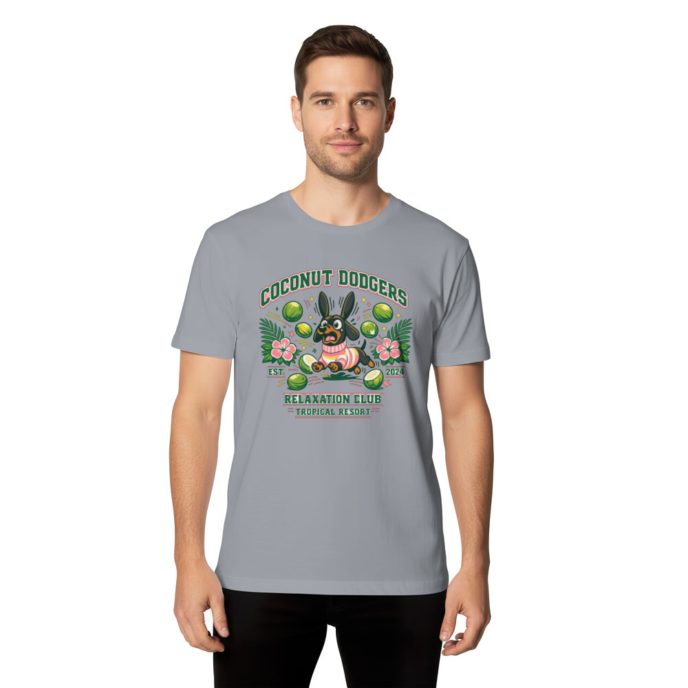 Coconut Dodgers Preppy Panicking Dachshund Collegiate Graphic Tee Cute Gifts for Men Women Boy Kids T-Shirt