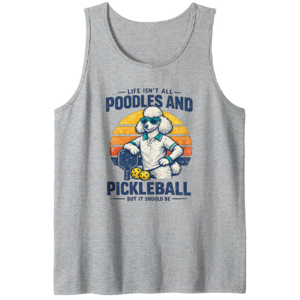 Retro Poodle Pickleball Vintage Distressed Tanktop Serve In Style Stylish Gifts for Men Women Boy Kids Tanktop