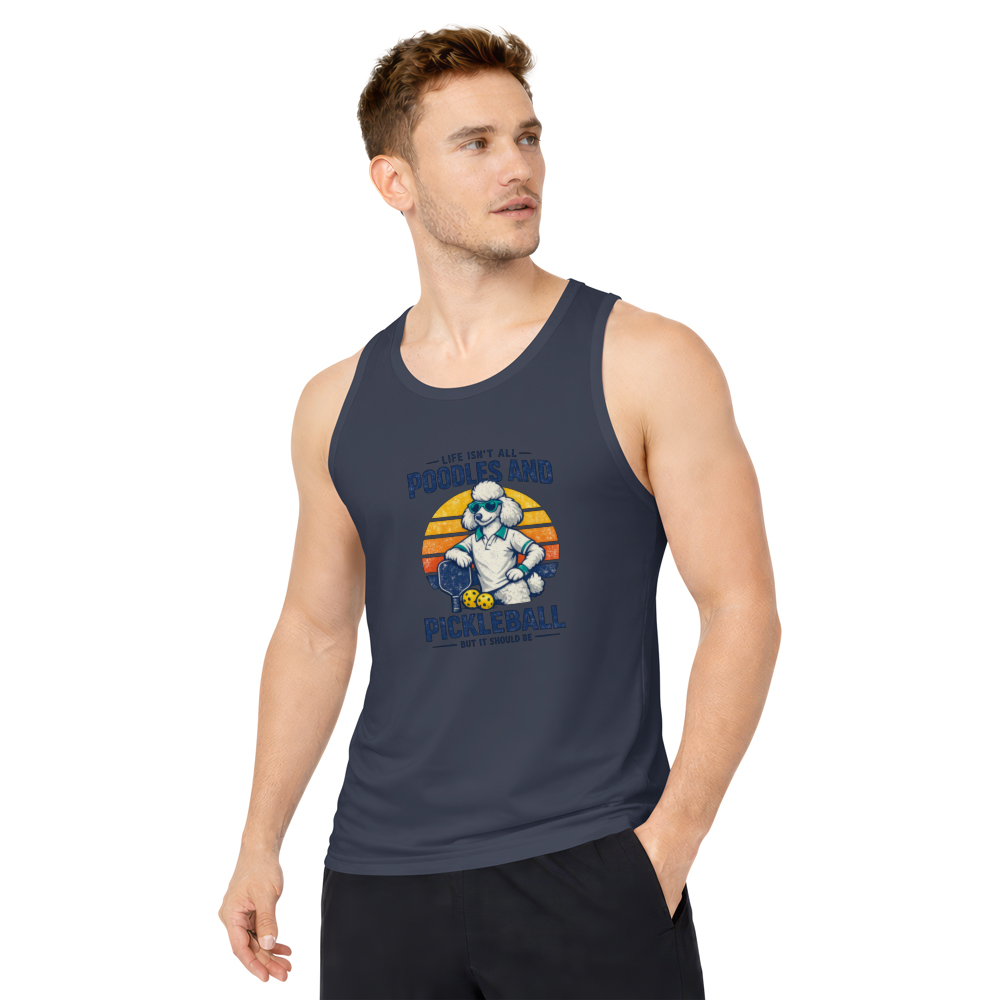 Retro Poodle Pickleball Vintage Distressed Tanktop Serve In Style Stylish Gifts for Men Women Boy Kids Tanktop