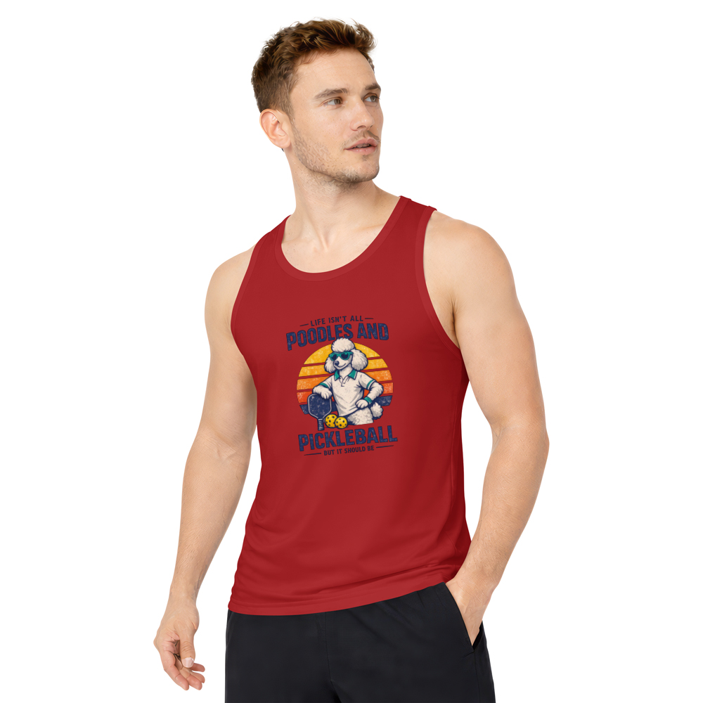 Retro Poodle Pickleball Vintage Distressed Tanktop Serve In Style Stylish Gifts for Men Women Boy Kids Tanktop