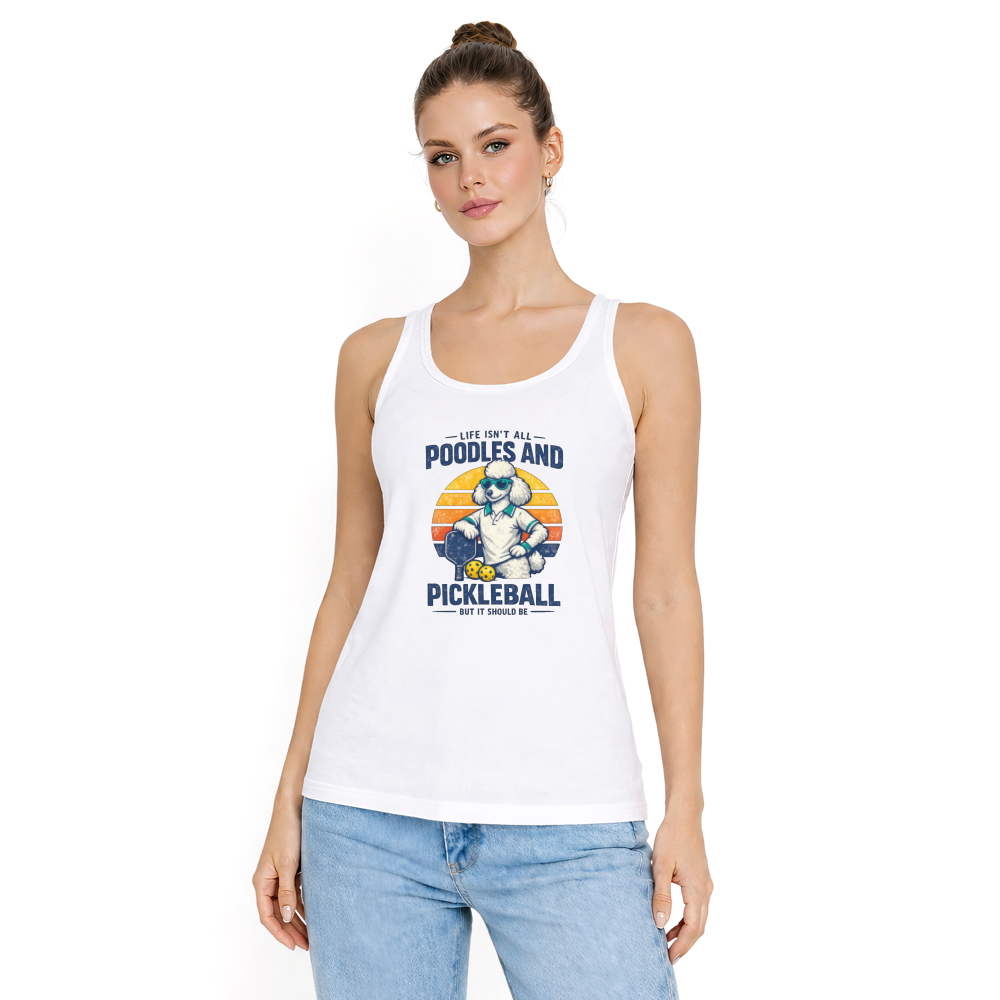 Retro Poodle Pickleball Vintage Distressed Tanktop Serve In Style Stylish Gifts for Men Women Boy Kids Tanktop