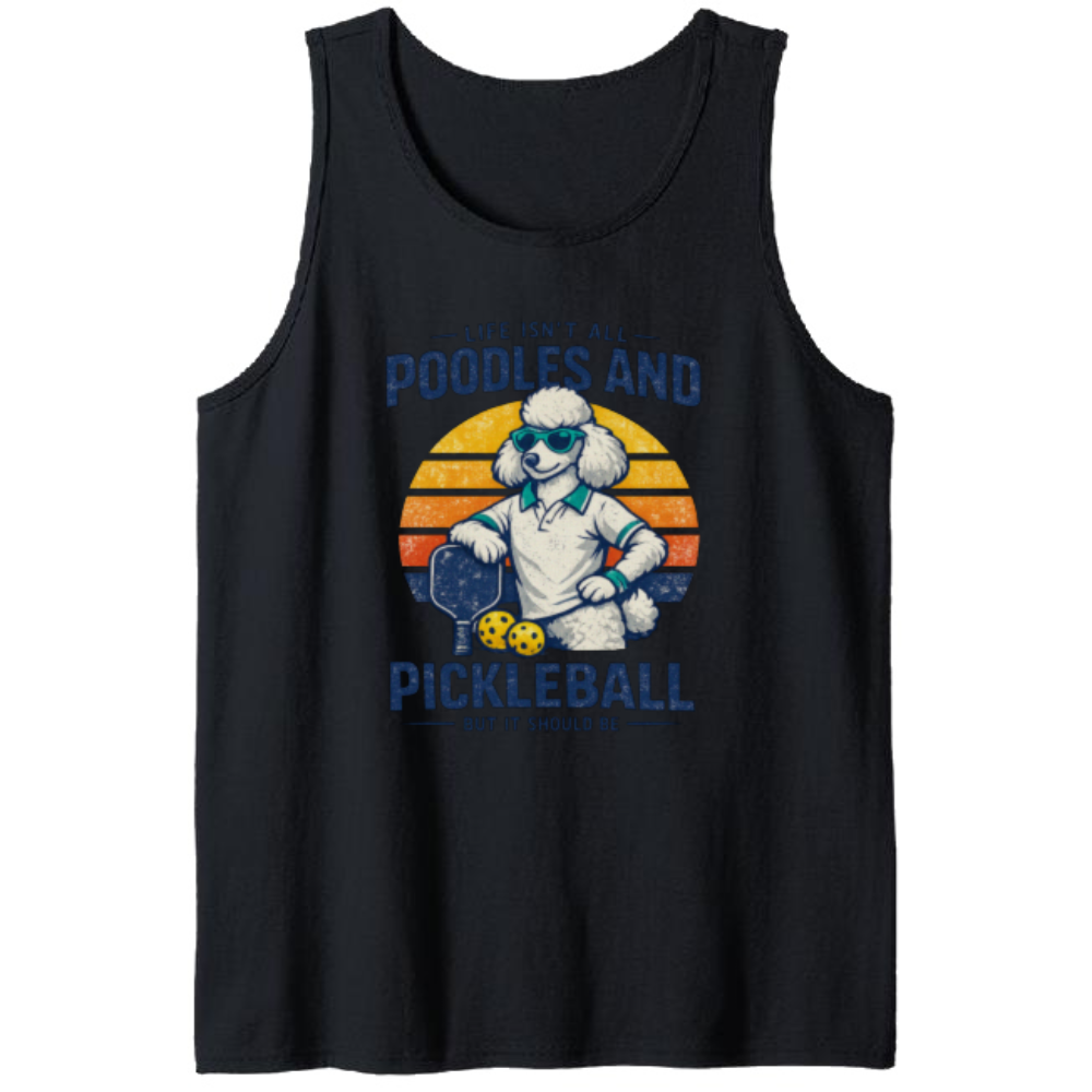 Retro Poodle Pickleball Vintage Distressed Tanktop Serve In Style Stylish Gifts for Men Women Boy Kids Tanktop