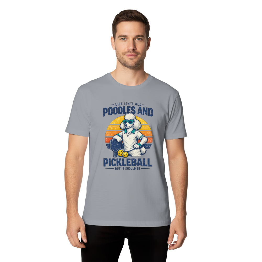 Retro Poodle Pickleball T-Shirt For Pickleball Players Stylish Gifts for Men Women Boy Kids T-Shirt