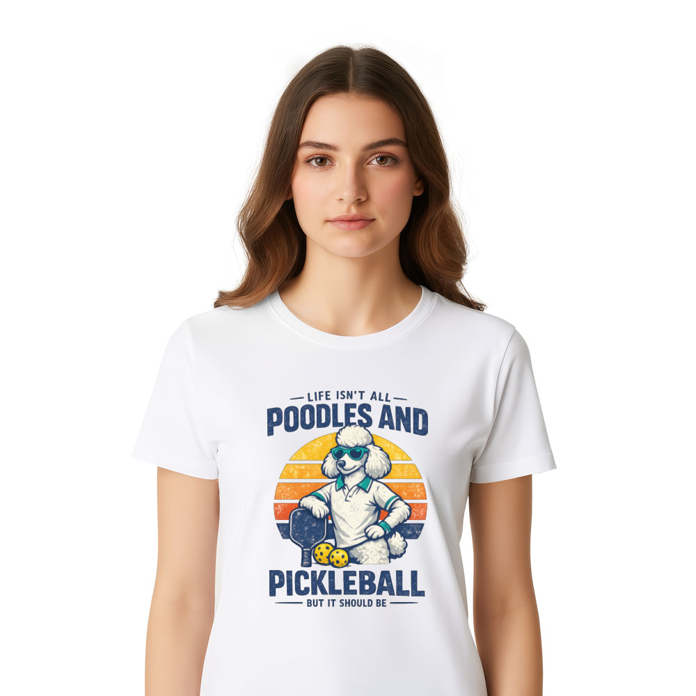 Retro Poodle Pickleball T-Shirt For Pickleball Players Stylish Gifts for Men Women Boy Kids T-Shirt