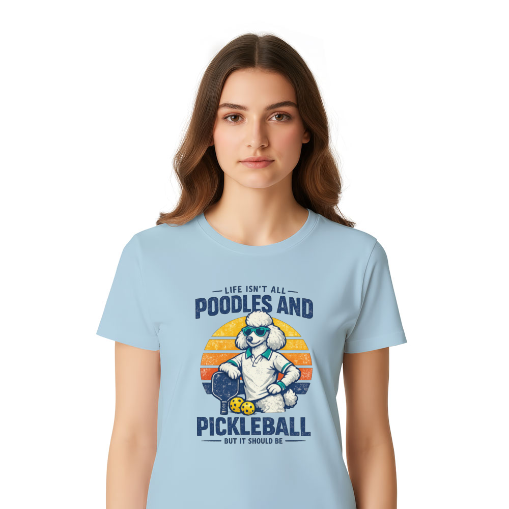 Retro Poodle Pickleball T-Shirt For Pickleball Players Stylish Gifts for Men Women Boy Kids T-Shirt