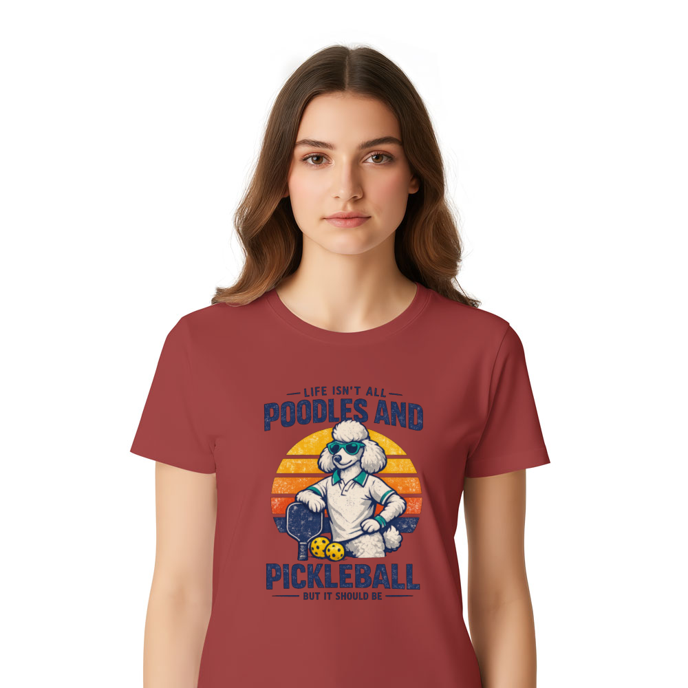 Retro Poodle Pickleball T-Shirt For Pickleball Players Stylish Gifts for Men Women Boy Kids T-Shirt