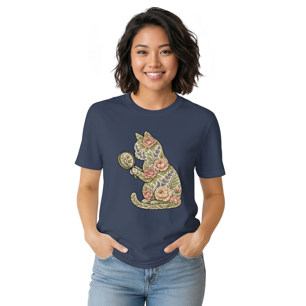 Vintage Botanical Cat T-Shirt Charming Gifts for Men Women Boy Kids T-Shirt