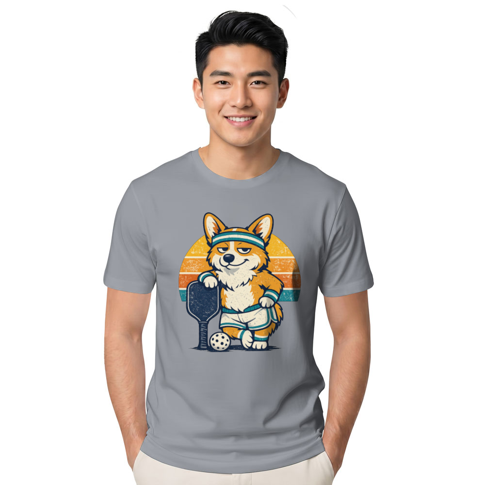Sarcastic Corgi Pickleball T-Shirt Retro Distressed Graphic Funny Gifts for Men Women Boy Kids T-Shirt