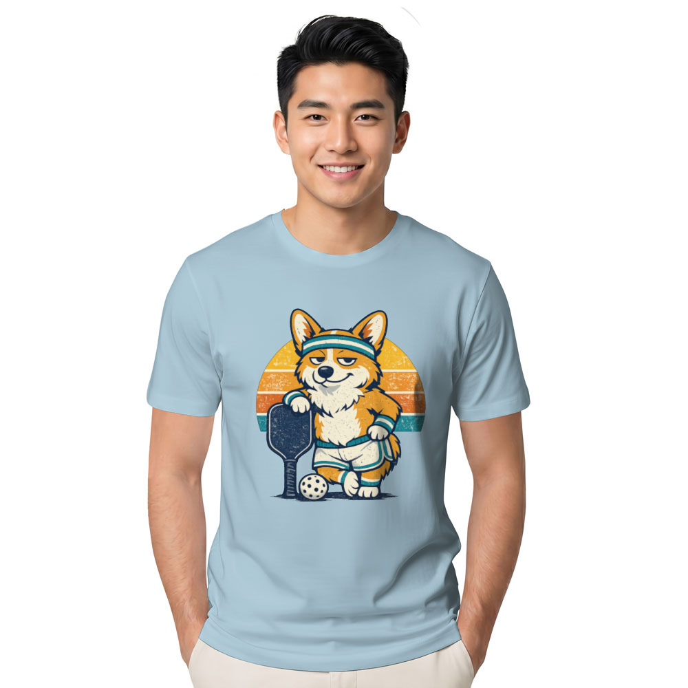 Sarcastic Corgi Pickleball T-Shirt Retro Distressed Graphic Funny Gifts for Men Women Boy Kids T-Shirt
