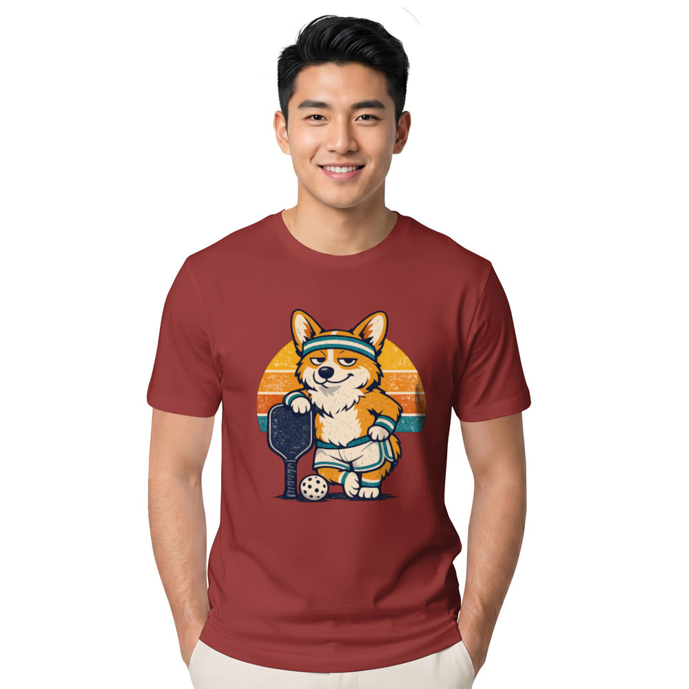 Sarcastic Corgi Pickleball T-Shirt Retro Distressed Graphic Funny Gifts for Men Women Boy Kids T-Shirt