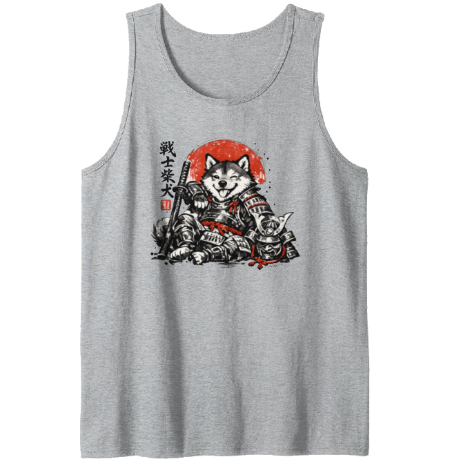 Sumi-e Shiba Samurai Tanktop Warrior Humor Playful Gifts for Men Women Boy Kids Tanktop - Unisex