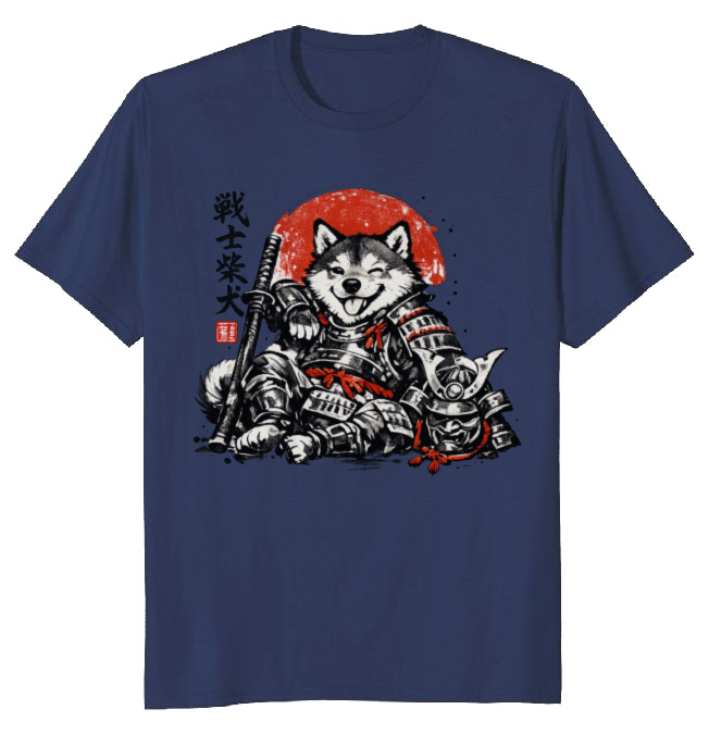 Sumi-e Shiba Samurai Vintage Art Shirt Playful Gifts for Men Women Boy Kids T-Shirt