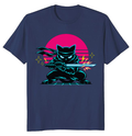 Neon Shinobi Ninja Cat T-Shirt Retro Synthwave Gifts for Men Women Boy Kids T-Shirt