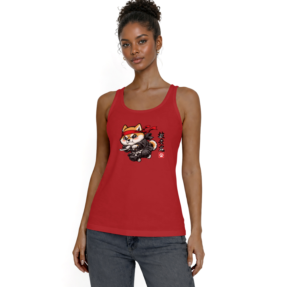 Sneak Attack Chibi Shiba Samurai Tanktop Playful Cute Gifts for Men Women Boy Kids Tanktop - Unisex
