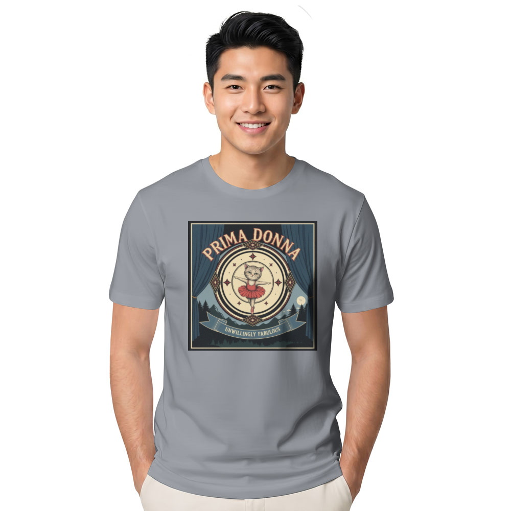 Reluctant Prima Donna Ballet Cat Vintage Illustration Quirky Gifts for Men Women Boy Kids T-Shirt