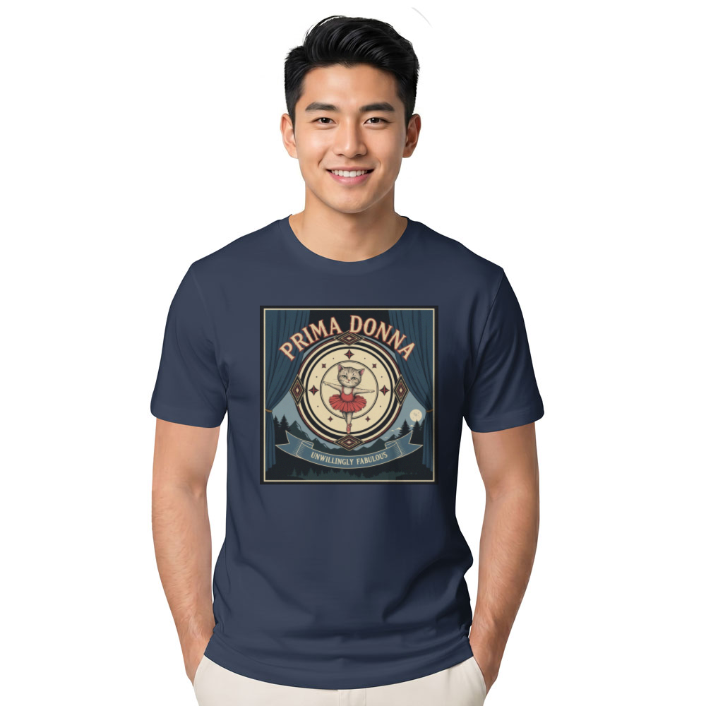 Reluctant Prima Donna Ballet Cat Vintage Illustration Quirky Gifts for Men Women Boy Kids T-Shirt