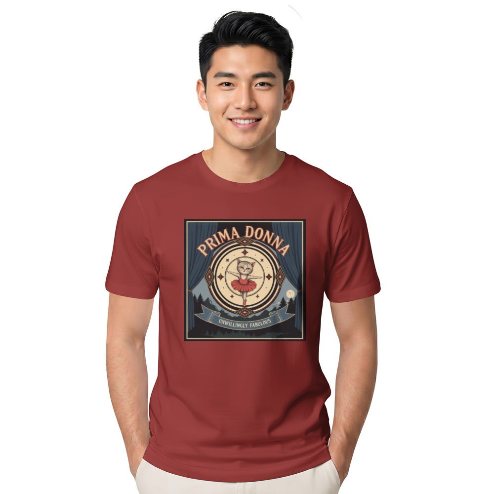 Reluctant Prima Donna Ballet Cat Vintage Illustration Quirky Gifts for Men Women Boy Kids T-Shirt