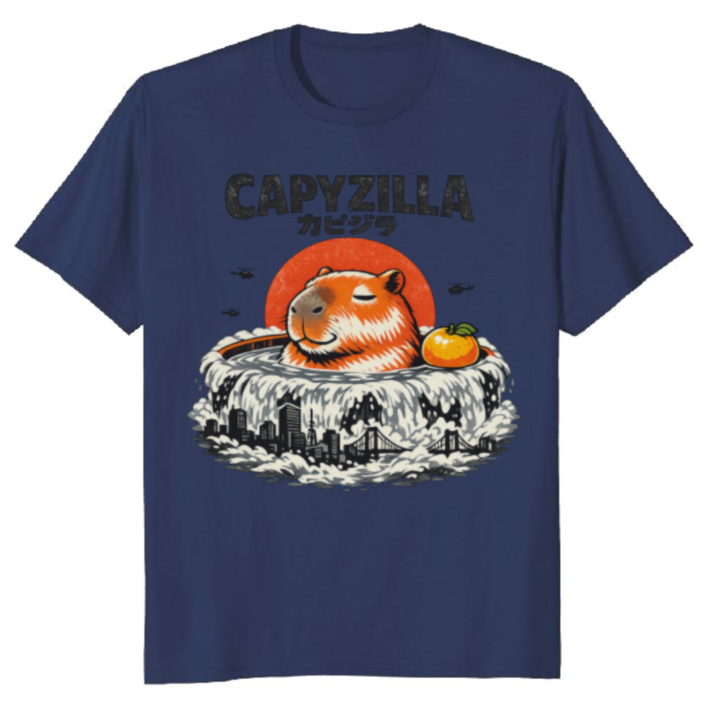 Capyzilla Vintage Capybara Tee Quirky Gifts for Men Women Boy Kids T-Shirt