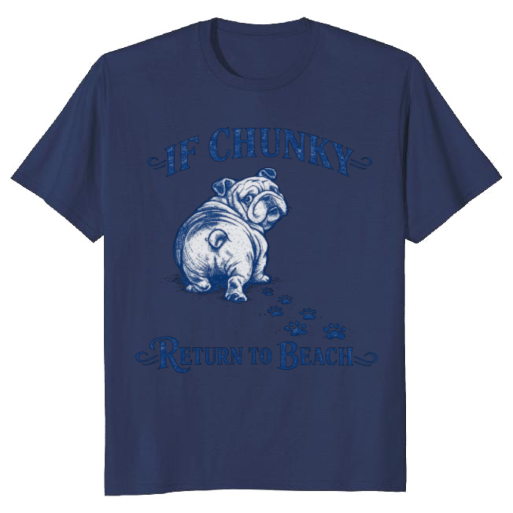 Chunky Bulldog Beach T-Shirt For Dog Lovers Playful Vintage Gifts for Men Women Boy Kids T-Shirt