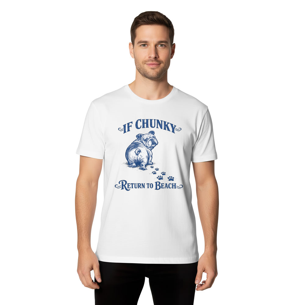 Chunky Bulldog Beach T-Shirt For Dog Lovers Playful Vintage Gifts for Men Women Boy Kids T-Shirt