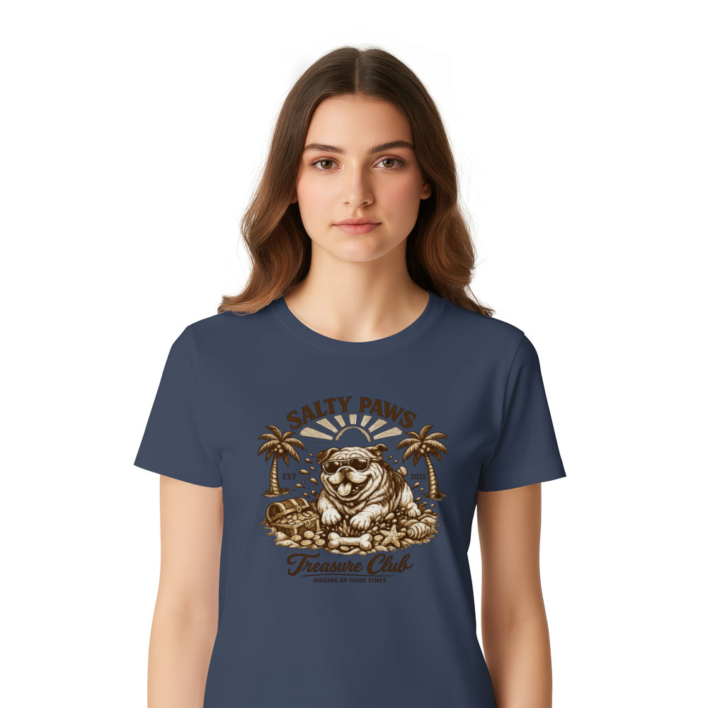 Salty Paws Vintage Bulldog Treasure Club Beach T-Shirt Joyful Gifts for Men Women Boy Kids T-Shirt
