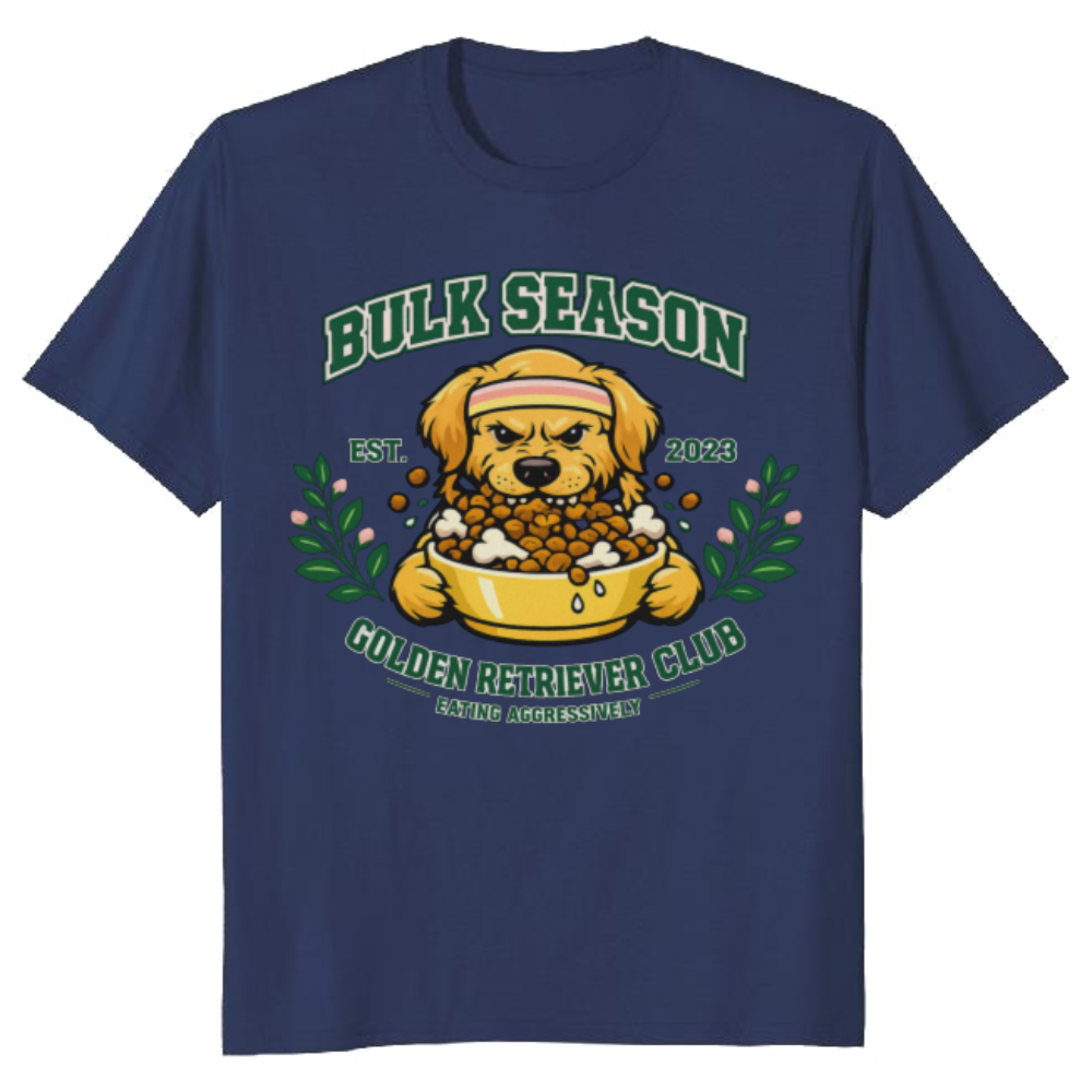 Preppy Bulk Season Golden Retriever Varsity Club Tee Funny Gifts for Men Women Boy Kids T-Shirt