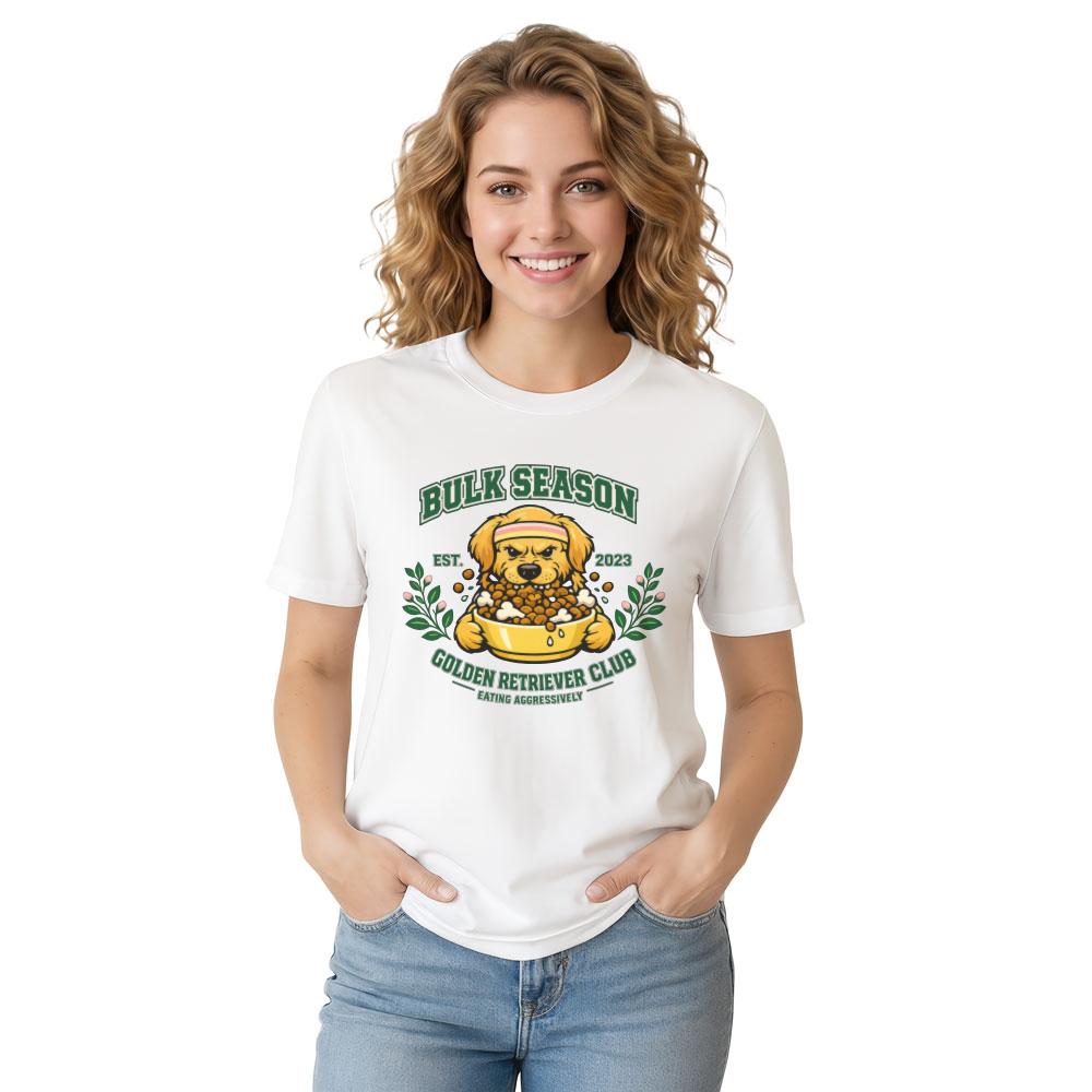Preppy Bulk Season Golden Retriever Varsity Club Tee Funny Gifts for Men Women Boy Kids T-Shirt