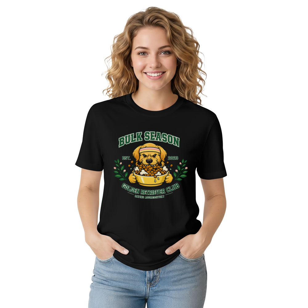 Preppy Bulk Season Golden Retriever Varsity Club Tee Funny Gifts for Men Women Boy Kids T-Shirt
