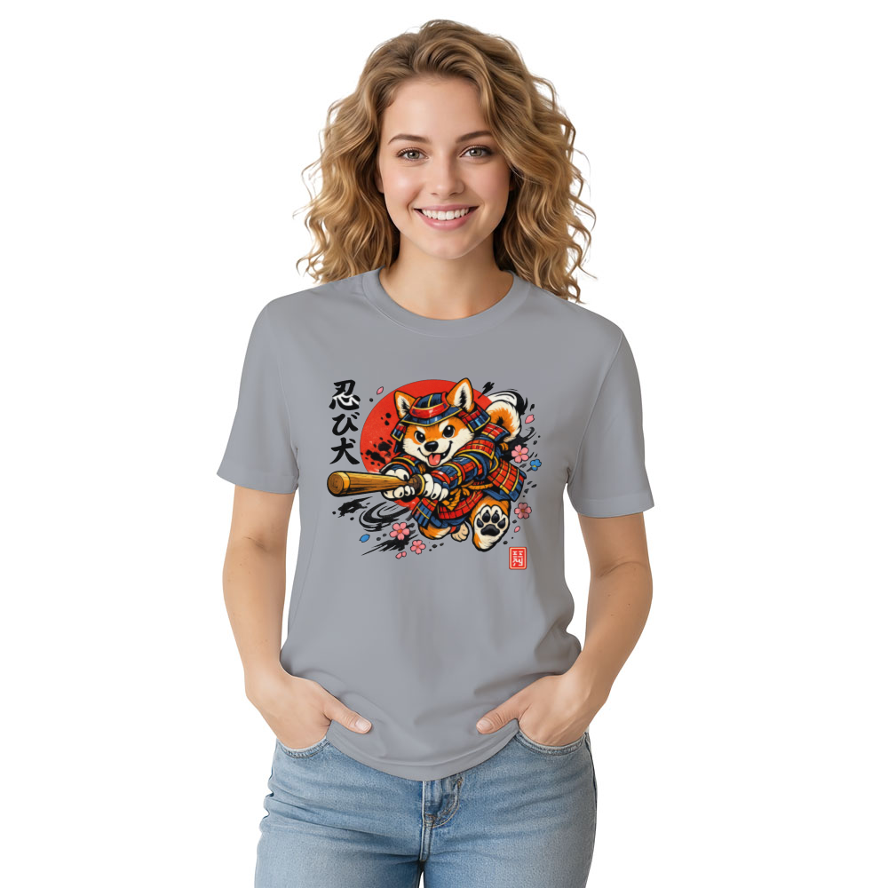 Sneak Attack Shiba Samurai Graphic Novelty Gifts for Men Women Boy Kids T-Shirt