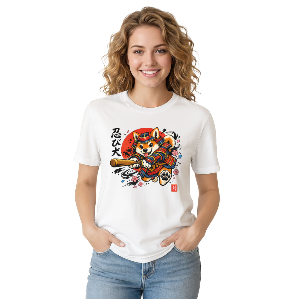 Sneak Attack Shiba Samurai Graphic Novelty Gifts for Men Women Boy Kids T-Shirt