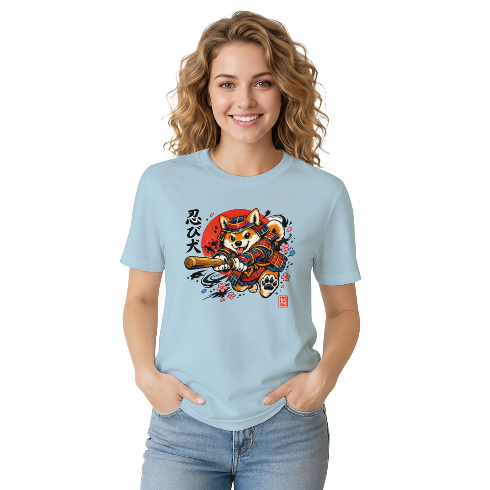 Sneak Attack Shiba Samurai Graphic Novelty Gifts for Men Women Boy Kids T-Shirt