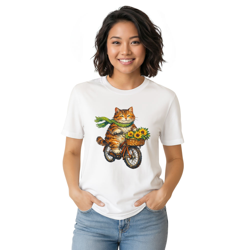 Whimsical Post-Impressionist Tabby Cat T-Shirt Cozy Gifts for Men Women Boy Kids T-Shirt